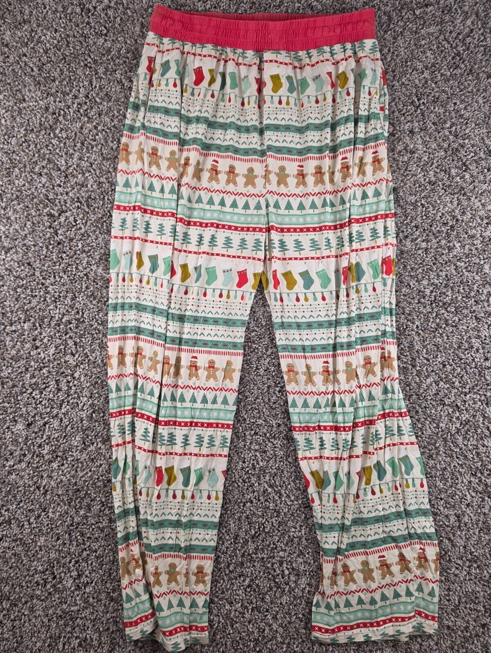 Little Sleepies Mens Sz XL Christmas Pajama Pants Stocking Gingerbread